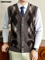 Men's Sweater Vest, Warm Casual Layering Top for Fall and Winter - Camel
