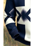 Men'S Autumn Winter Polo Zipper Sweatshirt, Men'S Trendy New Half-Zip POLO Sweatshirt, American Retro Geometric Color-Block Print, High Quality And Durable, Machine Washable, Essential for Daily Casual Gatherings And Outdoors - Mixed Color 2