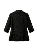 Ladies Elegant Lace Patchwork Blazer - Black