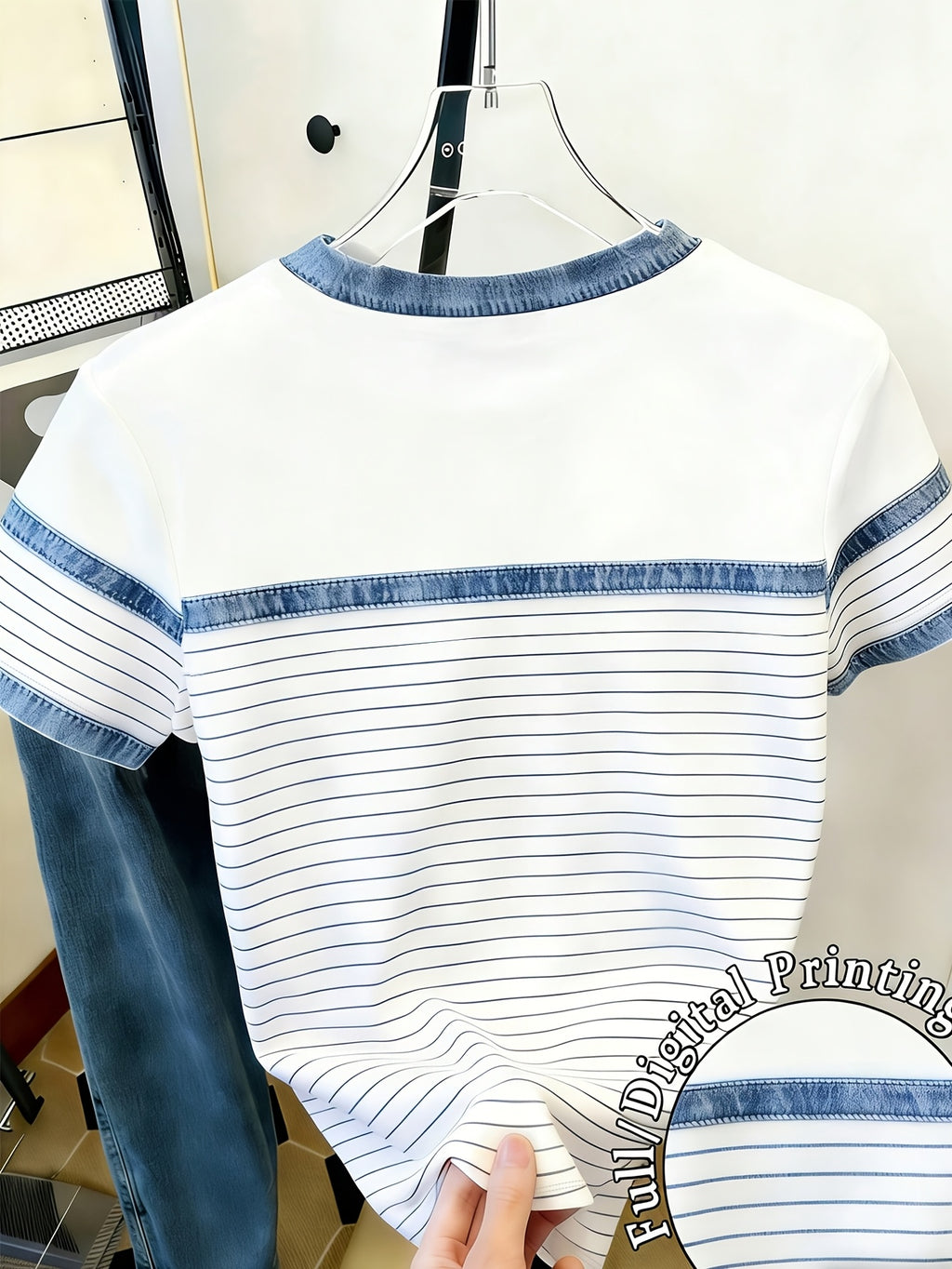 Women's Fashion Round-Neck Short Sleeve T-Shirt, Cute Home Wear, Versatile Outerwear, Swear Top, Printed, Mature Trendy Clothing, Women's Casual Printed Round-Neck Short Sleeve T-Shirt - White