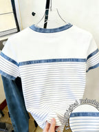 Women's Fashion Round-Neck Short Sleeve T-Shirt, Cute Home Wear, Versatile Outerwear, Swear Top, Printed, Mature Trendy Clothing, Women's Casual Printed Round-Neck Short Sleeve T-Shirt - White