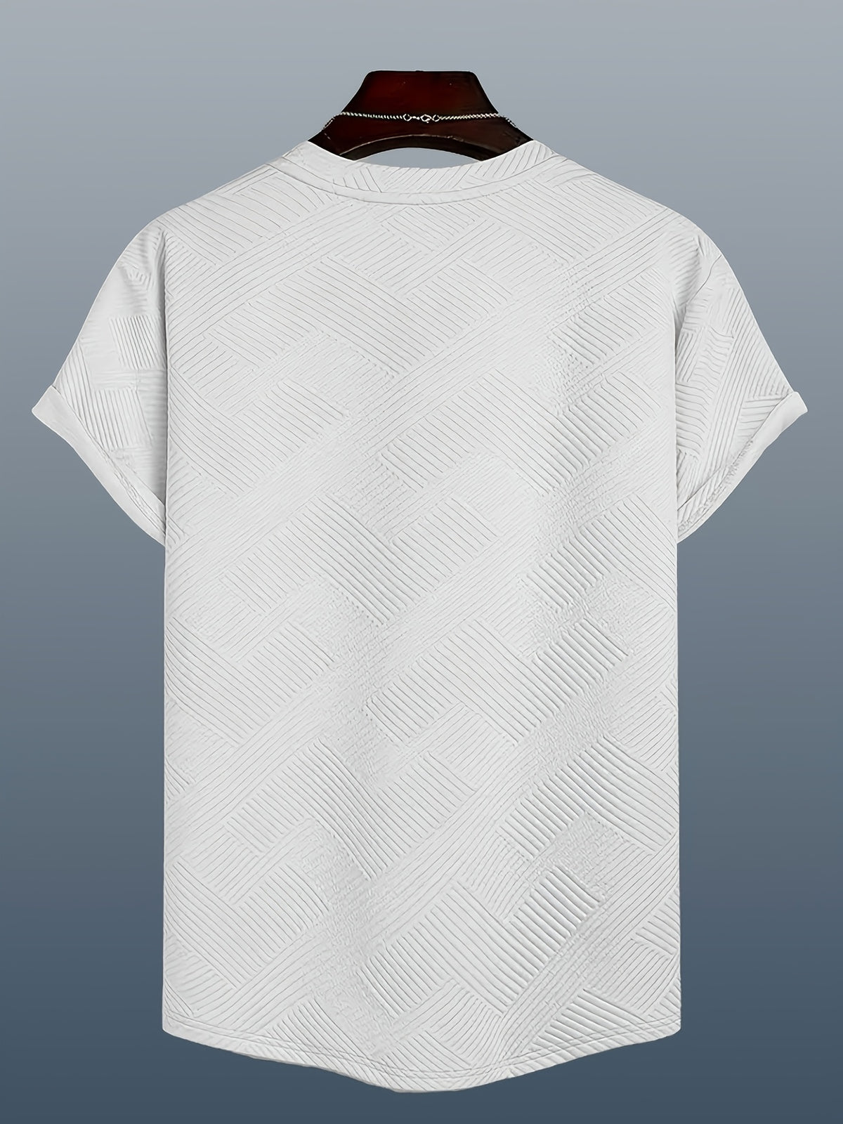 [Villa Le Water OBM] 3pcs Set Men'S Summer Fashion Round Neck T-Shirt, 3D Geometric Pattern Men'S Top, Comfortable And Versatile Short Sleeve, Suitable for Outdoor Street, Daily Casual, Outdoor Sports - White+Apricot+Gray Coffee