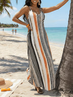 Elegant And Fashionable Bohemian Backless Women'S Dresses, Loose-Fitting Long Dresses, Bridesmaid Dresses, Loose Strapless Birthday And Event Dresses, Holiday Dresses, Bohemian Women'S Clothing, Summer Tropical Dresses, New Women'S Beach Dresses - Multicolor