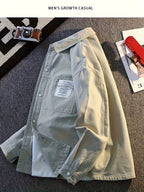 Men's Light Luxury Trendy Brand Shirt-Style Jacket, Spring/Autumn Men's Jacket, Spring/Autumn Workwear Clothing - Light Khaki
