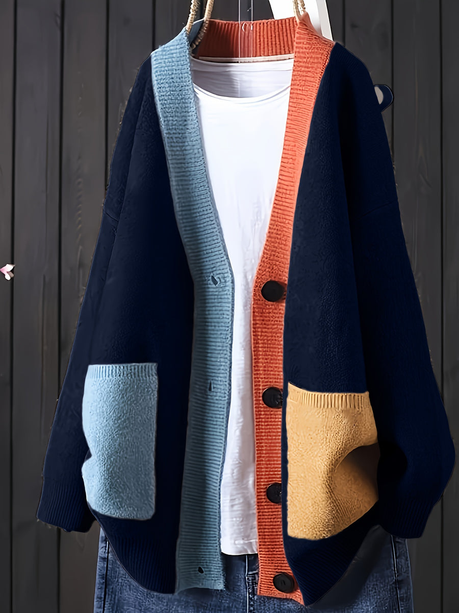 Plus Size, Yutong Plus Size Cardigan - Navy Color