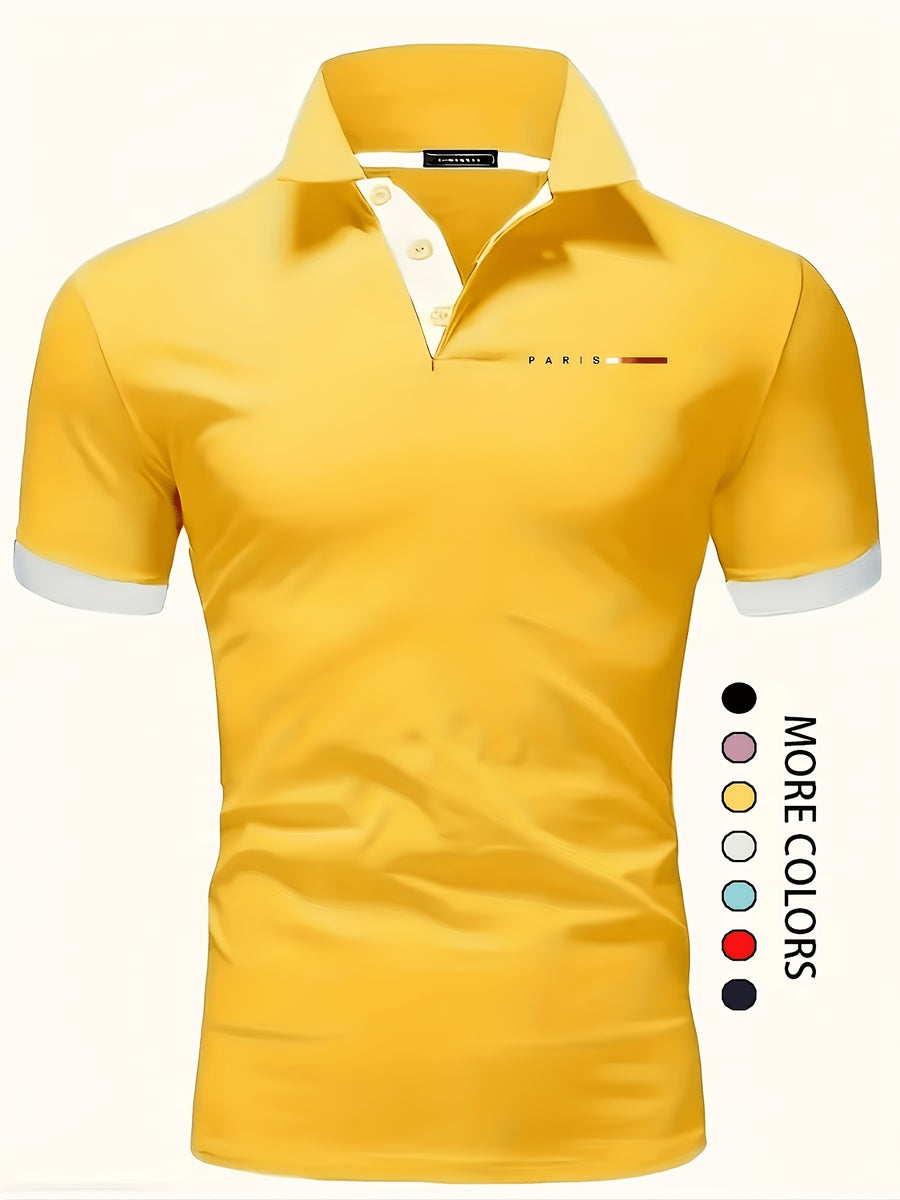 Men's Shirts, Men's Golf Shirts, Men's Short-sleeve T-shirts, the Top Choice for Summer Golf and Baseball - Yellow