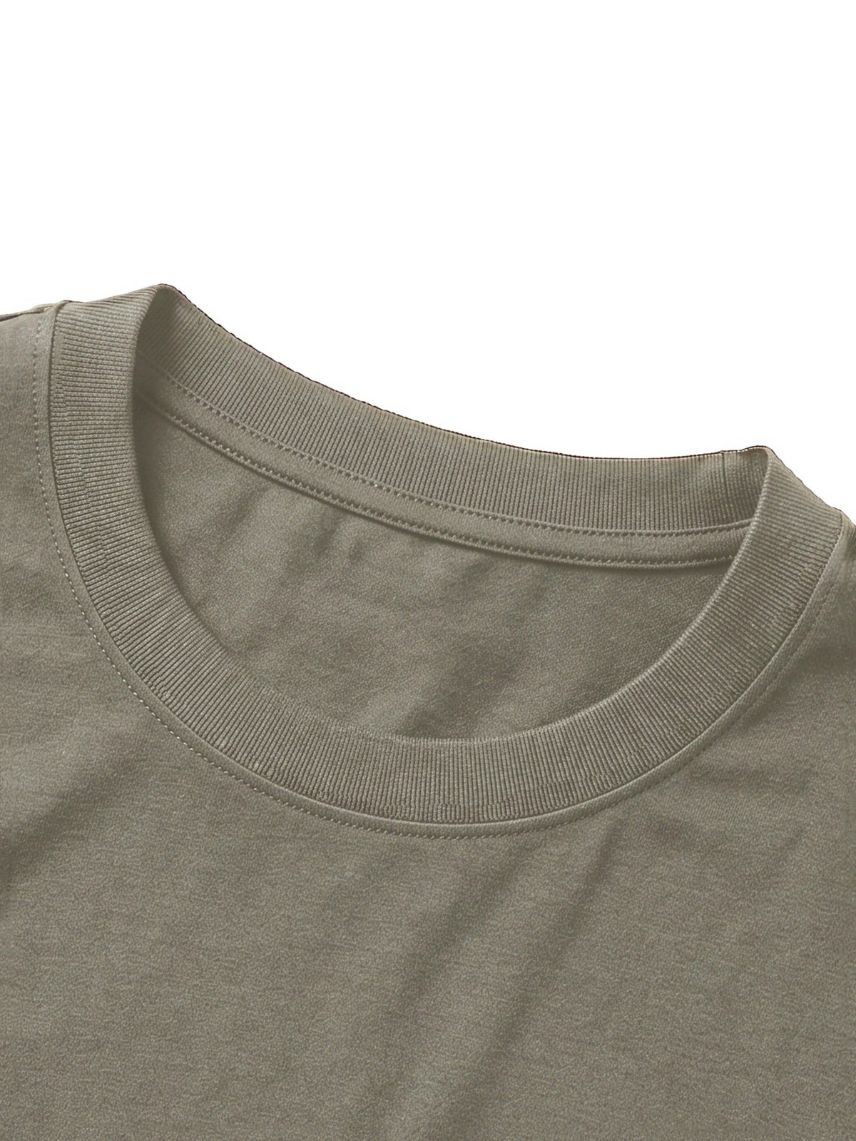100% Cotton Men's T-Shirt, Spring Long Sleeve Thin Top, Trendy, Fashionable, Simple, Casual, Versatile, Suitable for Commuting and Daily Wear, Geometric Line Pattern, Stylish, Elegant, , and Fun - Khaki