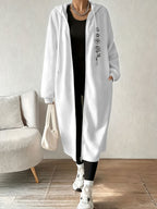 Women'S Fashion Color-Block Jacket Zipper Coat, Valentine'S Day Rose Pattern Print - White