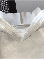 Women'S Fashion Classic Cute Bowknot Pattern Print Autumn/Winter Warm Lined Sweatshirt Hoodie Women'S Everyday Wear Top Kangaroo Pocket - Light Grey