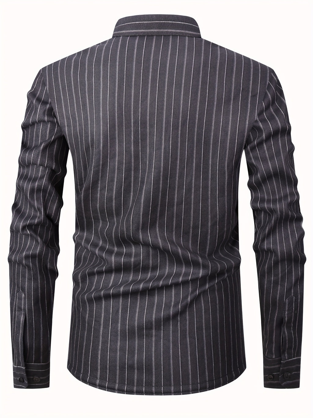 Autumn/Winter Plaid Flannel Shirt for Men, -Lined, Thickened, Warm, Long-Sleeve Workwear Jacket, Casual Top, New Season - Graphite Color