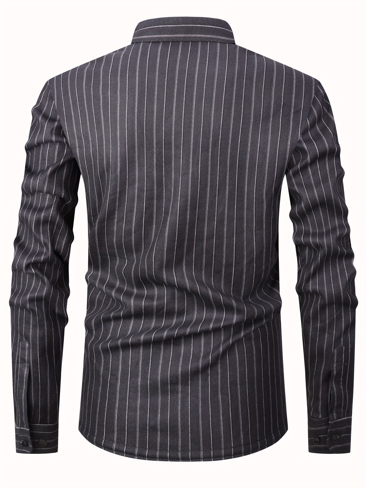 Autumn/Winter Plaid Flannel Shirt for Men, -Lined, Thickened, Warm, Long-Sleeve Workwear Jacket, Casual Top, New Season - Graphite Color