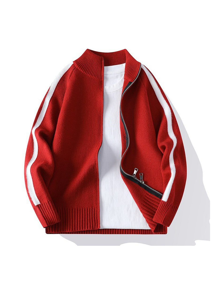 2026 Autumn Fashion Knit Cardigan Long Sleeve Sweater, 486 Apparel - Red