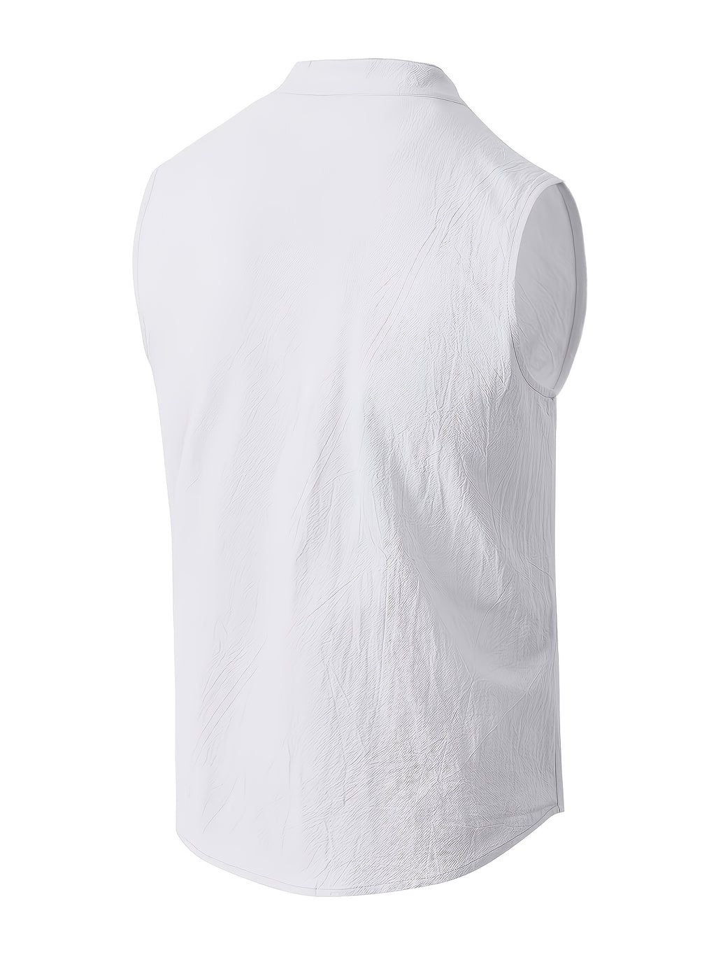 Men's Fashionable Casual Lightweight Breathable Sleeveless Henley Shirt - Summer Casual and Business Casual Vest - with Button- Collar - Suitable for Outdoor Activities, Beach, and Seaside - Regular Fit Men's Apparel Gift - White