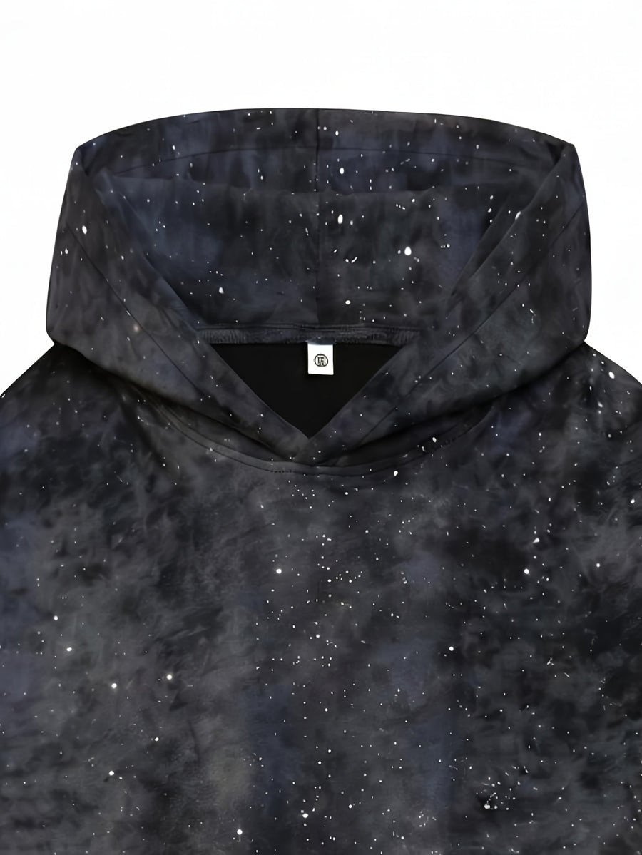 Men's Summer Short-Sleeve T-Shirt and Sports Hoodie - Black