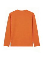 Women'S Fashion Casual Round Neck Long Sleeve T-Shirt, 100% with Lettered Stripe Pattern, Stylish Easy Comfortable Loose Fit - Orange