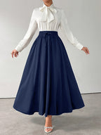 Fashion Women'S A-Line Skirt, Women'S Skirt - Navy Color