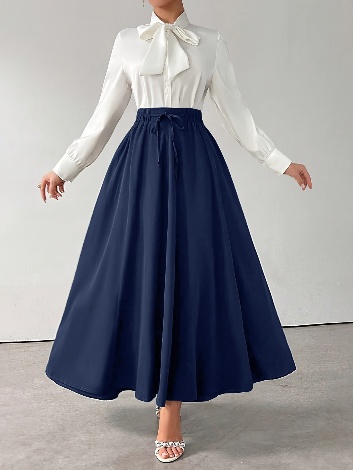 Fashion Women'S A-Line Skirt, Women'S Skirt - Navy Color