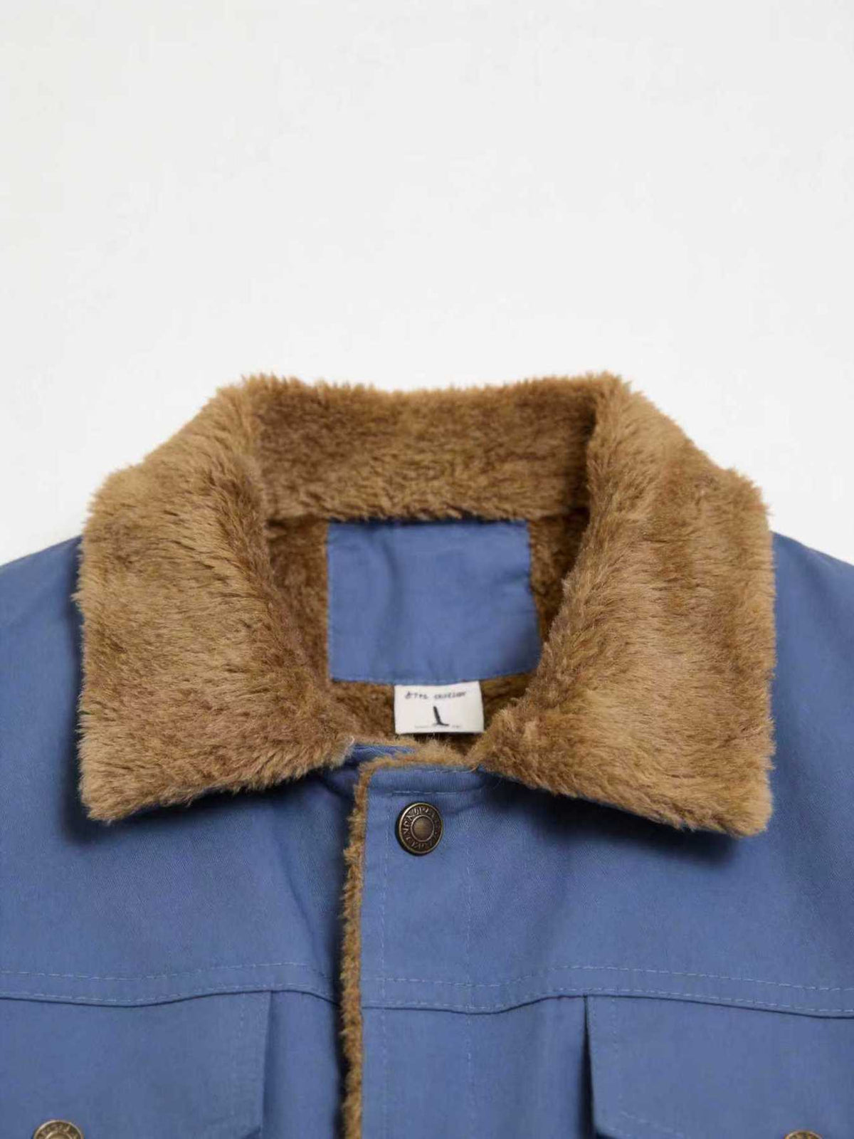2026 European American New Men'S Outing Fashion Trendy Fleece Warm Jacket Coat - Light Blue