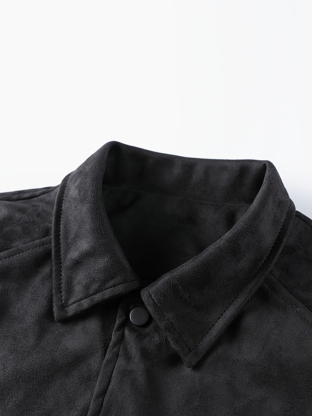 Oversized Drop-Shoulder -Like Solid Color Jacket, Trendy American High Street Vintage Workwear Outerwear, Casual Spring/Autumn Fashion Lapel Cardigan Top - Black