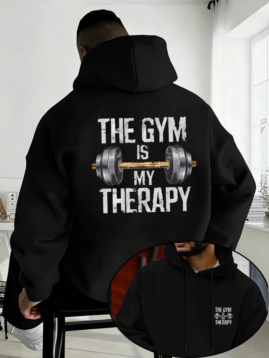 Versatile Hoodie for Weightlifting Enthusiasts, Casual and Comfortable Long-Sleeve Pullover, Suitable for Spring, Autumn, and Winter - Black