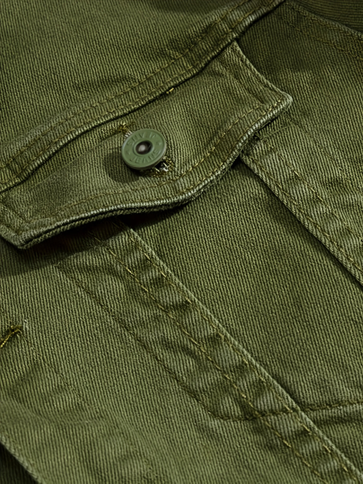 Men'S Denim Jacket, Trendy Men'S Long Sleeve Denim Jacket, Men'S Washed Denim Jacket, Casual Denim Jacket - fern green