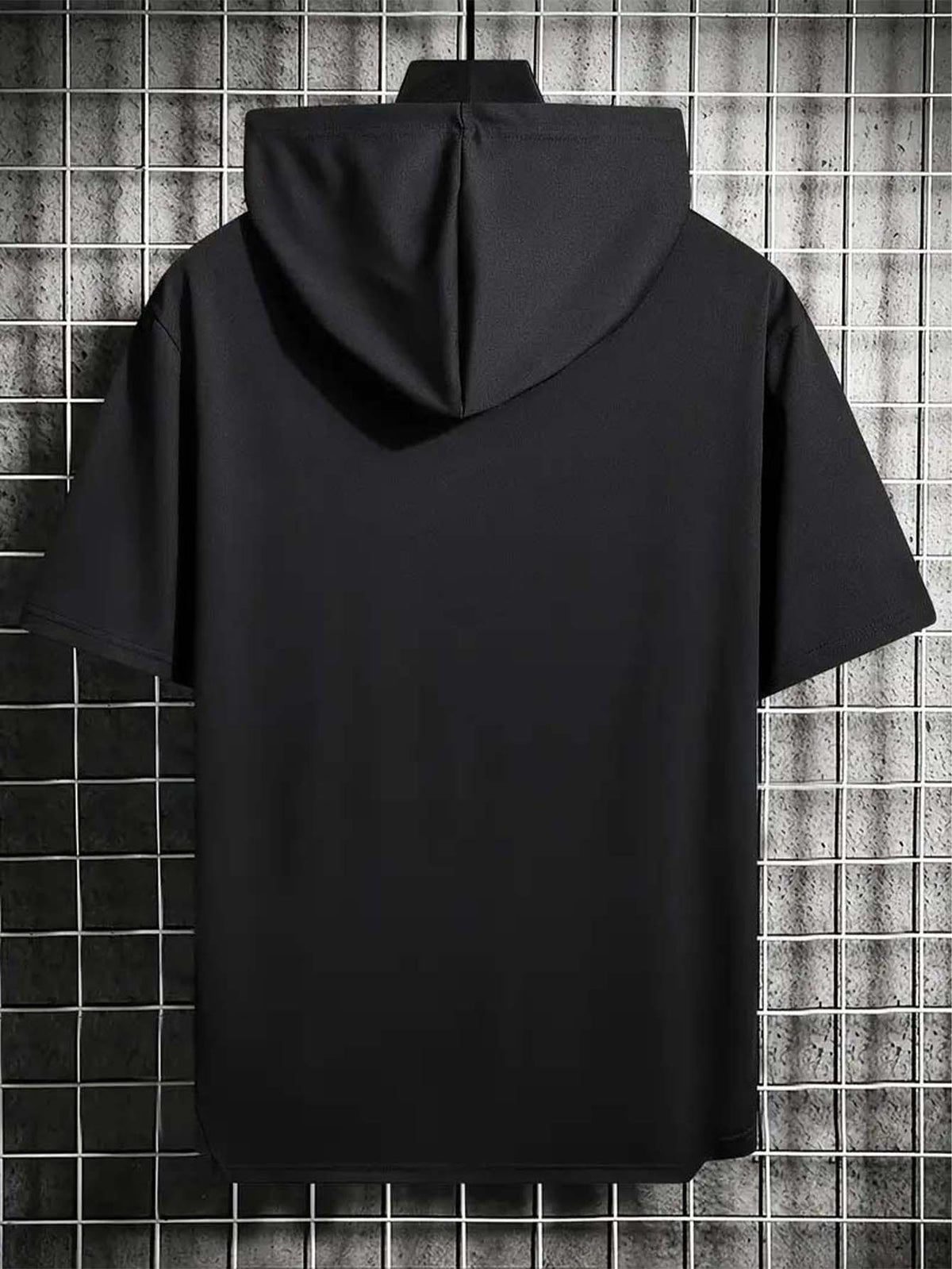 American Urban Element Style! BOSTON Lettering And BLACK & Golden Slogan Print, Hooded T-Shirt for City Sentiment - Black