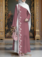 New Middle Eastern Style Muslim Elegant Robe, Featuring Middle Eastern Ethnic-inspired Prints and Maxi Dress Design, Suitable for Eid Al-Fitr and Eid Al-Adha. This Loose, Comfortable, and Breathable Long-sleeve Dress Is Perfect for Commuting - Mixed colors