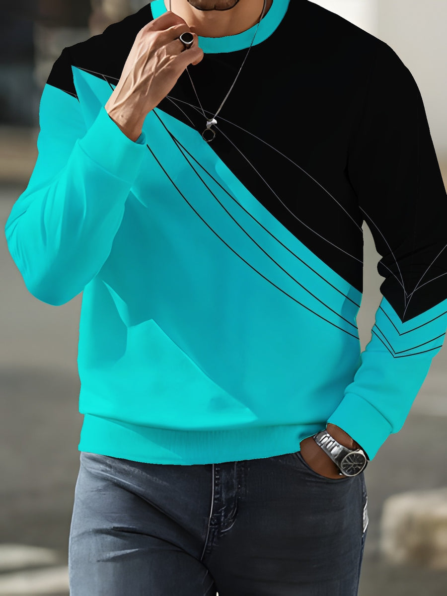 Men's Fashion Streetwear Brand Crew Neck Long Sleeve Sweatshirt, Spring/Autumn Men's Crew Neck Sweatshirt Top, Fall - Mixed colors