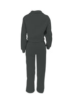 Women'S Casual Easy Solid Color Long Sleeve Hoodie And Pants 2pcs Set, Street Style, Suitable for Spring Autumn Daily Commute And Outing - Dark Gray