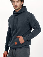 Sports And Fitness Casual Hoodie, European And American Style Autumn/Winter Men'S Hooded Long-Sleeve Fleece Hoodie Outdoor Casual Men'S Face Mask Hoodie Top - Dark Gray