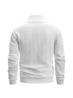 4pcs Men's Stand Collar Knit Textured Long-Sleeve Sweatshirt, Fashionable Comfortable Breathable Casual Sportswear, Solid Color Versatile Trendy Athletic Top, Pilling-Resistant, Ribbed Cuffs, Suitable for Outdoor Sports, Daily Wear, Running, Fitness - Black+Black+Natural White+Light Gray