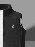 Men's Autumn Winter Casual Fleece-Lined Vest, Thickened Faux Blend Fleece Stand Collar Cardigan Vest for Outdoor and Home Wear, Warm Sleeveless Jacket Vest - Dahei-2368