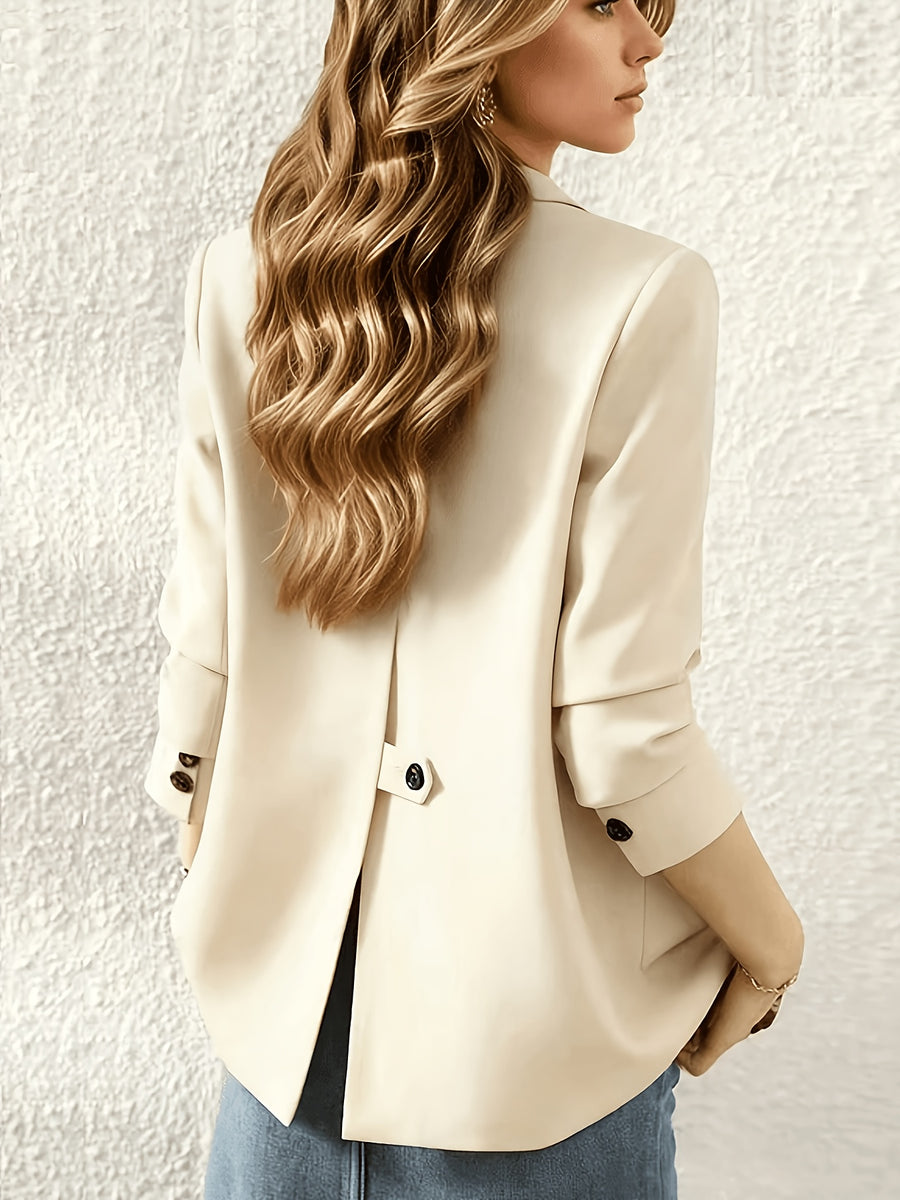 Women's Designer Blazer, 2026 New Style, Casual and Elegant Korean-Style Lapel Suit Jacket - Off-white