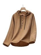 Men'S Breathable Hooded Long Sleeve Beach Henley Base Shirt - Linen