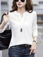 Elegant Fashionable Women'S Top | Solid Color, Regular Length, Suitable For Spring/Summer - White
