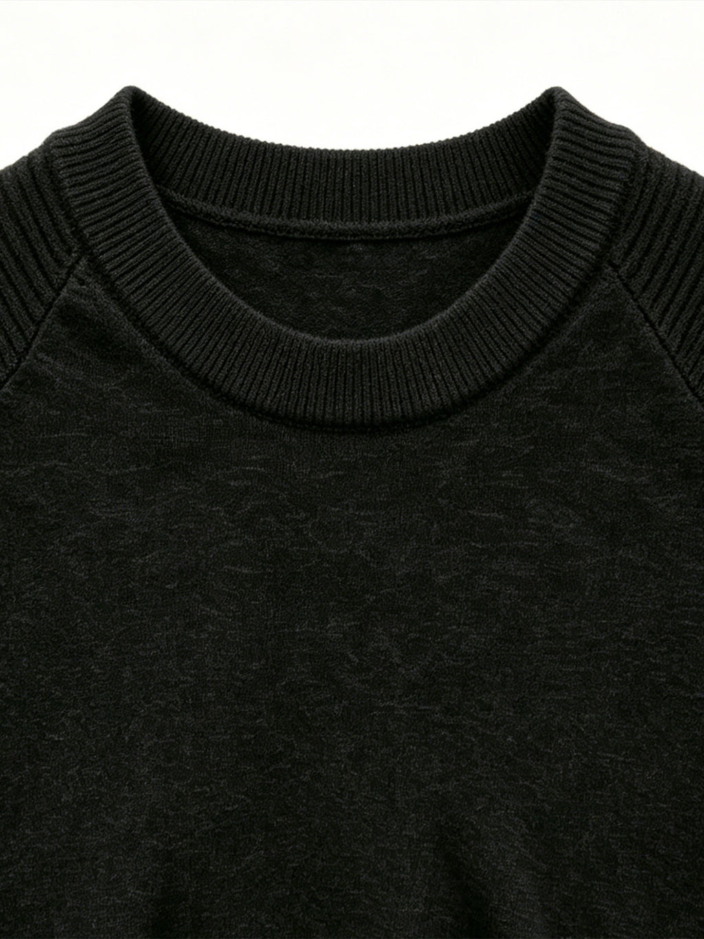 Men's Raglan Crew Neck Short Sleeve Knitwear with Street Graffiti Letter Print, Thin, Breathable, Casual Half-Sleeve - Black