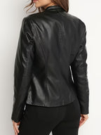 New Women's Elegant PU Jacket - Black