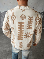 Casual Style Fashion Men'S Shirt, Print Long Sleeve Shirt, Comfortable Commute Top - Mixed Color 1
