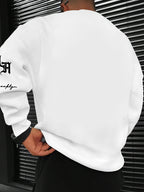 Los Angeles & Brooklyn Twin Cities Belief Crew Neck Sweatshirt" City Art Style Top! Men'S Cross-City Trend Item, City Social / Daily Outing Choice - White