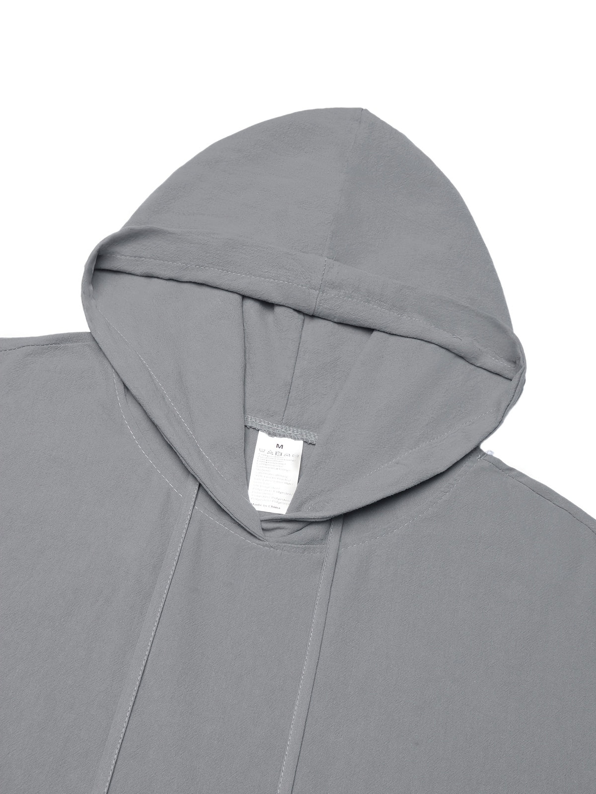 Men'S Spring Autumn New Thin Solid Linen Lightweight Hooded Sweatshirt Casual Commute Outing Fitness Party Street Fashion Athletic Casual Large Pocket Long Sleeve Hooded Top - Silvery Grey