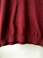 Men's Thin Knit Short-Sleeve Polo Shirt with Simple Line Hummingbird Embroidery and Lapel Collar, Casual Top - Burgundy
