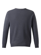 Men'S Long Sleeve Knit Sweater, Easy Style, Fashionable Men'S Clothing Regular Fit Versatile Round Neck Knit T-Shirt, Outdoor Casual Everyday Wear - Grey