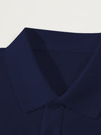 Men's Vintage Polo Shirt Short Sleeve Lapel Collar with Logo Letter Print - Retro Brand Logo, Machine Washable Regular Fit Casual Streetwear Suitable for Office, Semi-Formal & Casual Attire - Navy Color