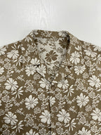 Men'S Fashion New Three-Dimensional Floral Jacquard Fabric Shirt, Full Texture with Rich Layers, Breathable And Light, Not Stuffy. Classic Cuban Collar Design, Summer Lazy And Casual Yet Refined, Daily Commute - Khaki