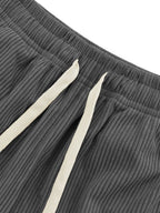 Trendy Fashion Corduroy Straight-Leg Women'S Pants, Elastic Waist with Adjustable Drawstring, Lightweight And Breathable, Suitable for Casual Wear, Outdoor, Outings, Office, Dates, Lunchtime Leisure - Dark Gray