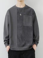 Shulei Water OBM Spring New Men'S Fashion Sweatshirt Round Neck Men'S Pullover Men'S Clothing Men'S Casual Athletic Wear - Dark Gray