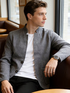 Men's 500g Heavyweight Knit Cardigan, Fashionable, Simple, and Elegant - Dark Gray