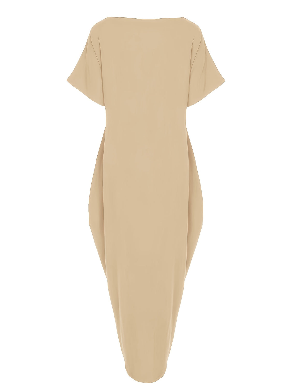 Faith Letter Off-The-Shoulder Pocket Dress Women'S Loose Casual Style Long T-Shirt Dress Features: Off-The-Shoulder Design Is Lazy And Casual, with a Easy And Eye-Catching "Faith" Letter Print on The Front; The Loose Long Style Hides Flaws And Slims - Apricot