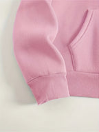 ETHIOPIA Lettering And Ethiopian Flag Pattern Autumn Winter Fashion Fleece Hooded Sweatshirt Women'S Printed Casual Elegant Women'S Clothing Cute Top - Pink Color