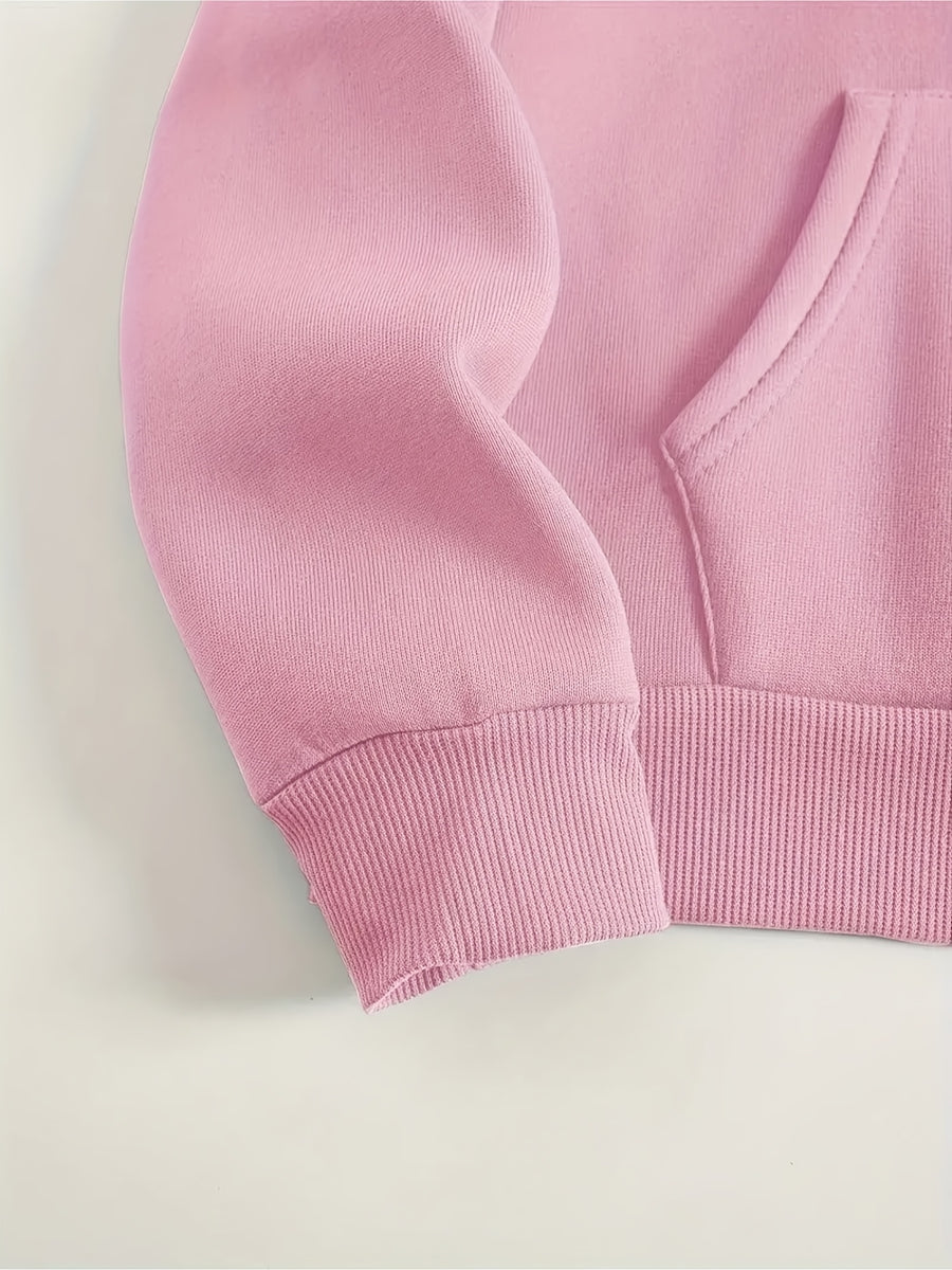 ETHIOPIA Lettering And Ethiopian Flag Pattern Autumn Winter Fashion Fleece Hooded Sweatshirt Women'S Printed Casual Elegant Women'S Clothing Cute Top - Pink Color